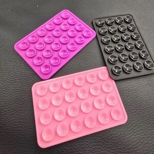 Viral Silicone Suction Phone Grip Mount - Pink, Hot Pink, Black (Set of 3)